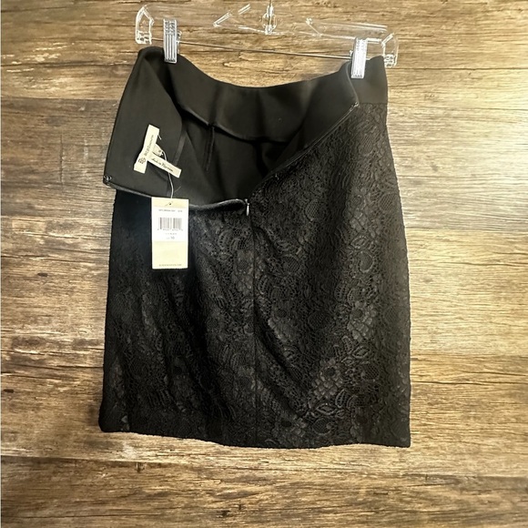 BCBG Black Lace Panel Pencil Skirt - Picture 2 of 8